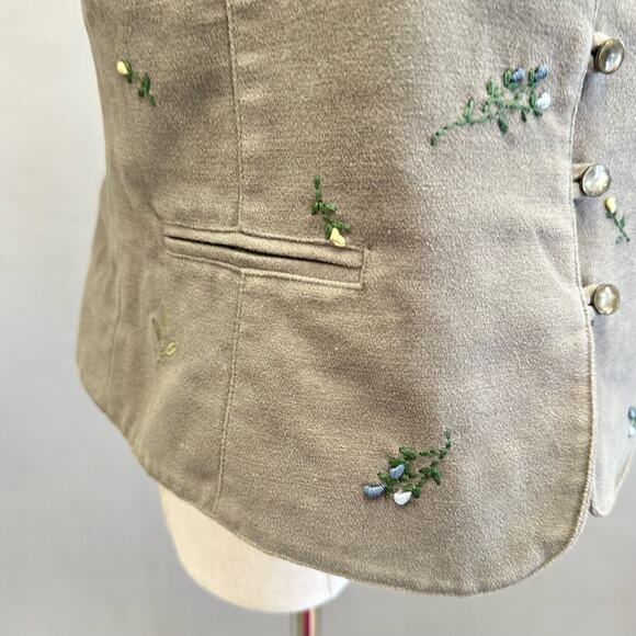 Talbots vintage 90s velour embroidered vest size small cottagecore - Picture 15 of 16